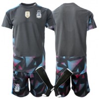 Stroje piłkarskie Argentyna Bramkarskie Koszulka Podstawowej dla dzieci MŚ 2026 Krótki Rękaw (+ szorty)